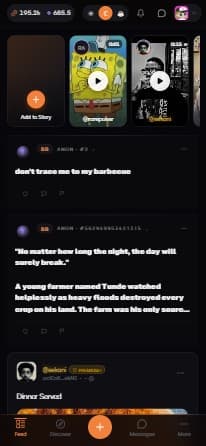 Pipoke anon feed and stories on mobile